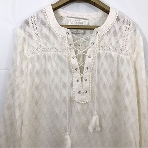 California Moonrise Boho Diamond Pattern Sheer Top